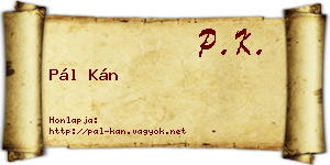 Pál Kán névjegykártya
